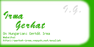 irma gerhat business card